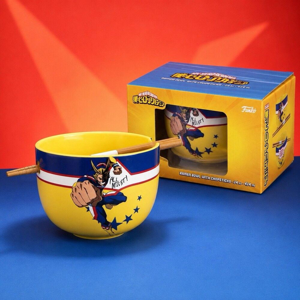 My Hero Academia Ramen Bowl 16oz All Might United States of Smash Chopsticks MHA